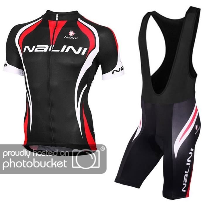 NALINI PRO PRougeazzo Noir-Blanc-Rouge Maillot de Cyclisme Manches Courtes  + Cuissard Vélo à Bretelles Homme - Cdiscount Sport