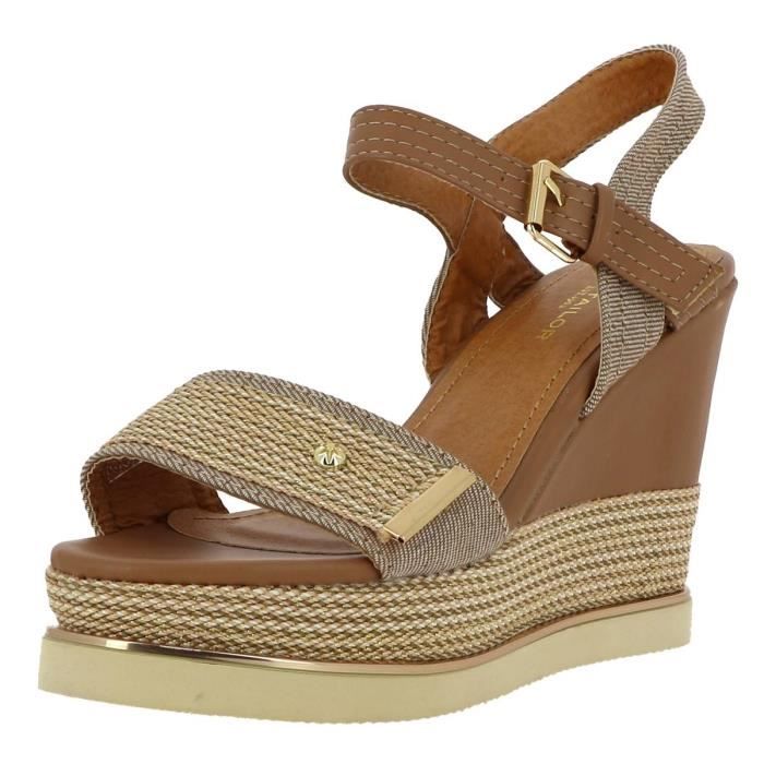 Sandales compens es femme Tom Tailor Elisa Beige Talon 6cm