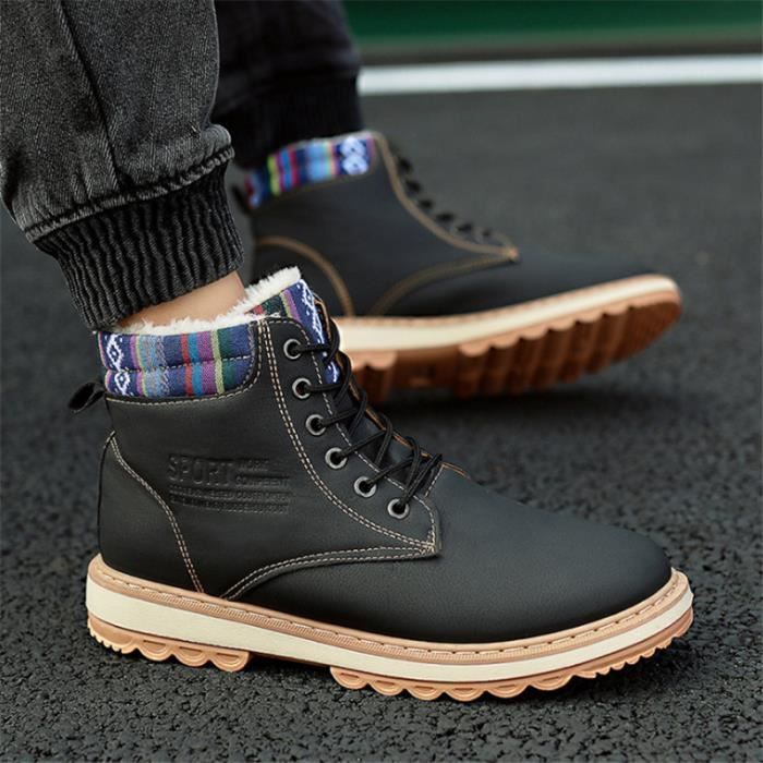 GJ souliers tout aller homme Cuir fashion tanche Noir