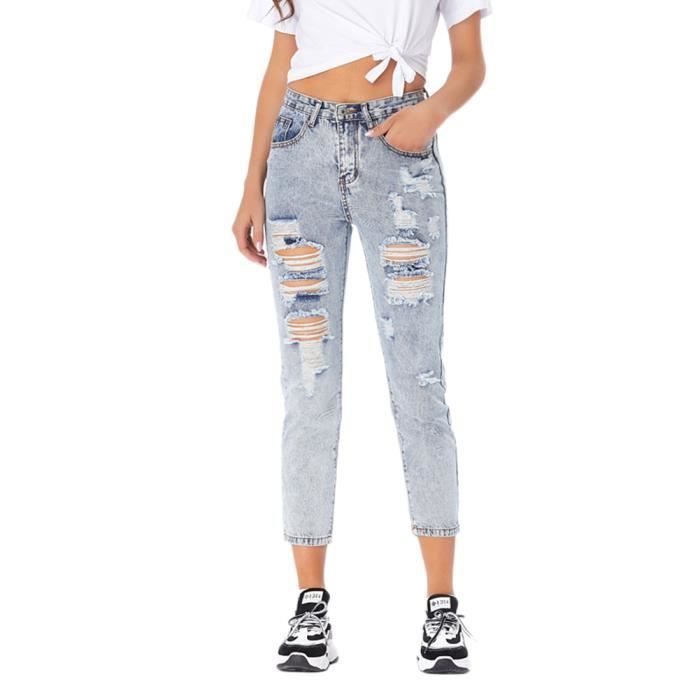 Pantalon boyfriend hotsell femme taille haute