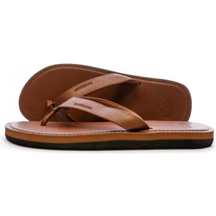 Tongs Homme - Quiksilver Molokai Nubuck - Marron - Semelle antidérapante