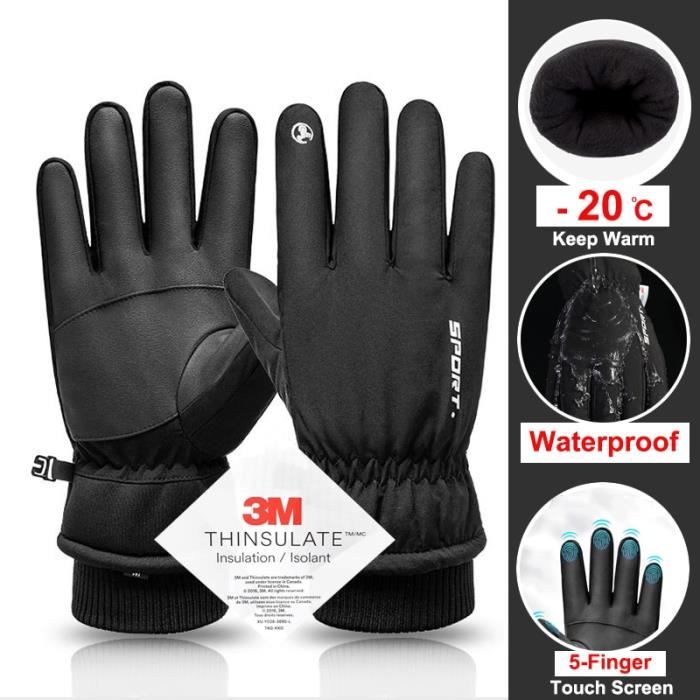 Gants De Ski BOODUN Hiver - Imperméables, Chauds, Écran Tactile Et Coupe-Vent
