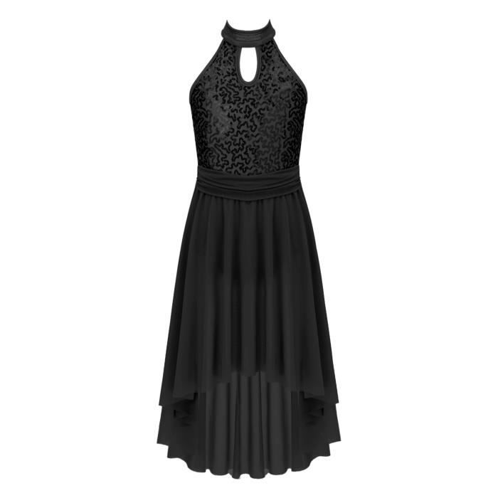 Robe De Patinage Artistique Ou De Ballet Pour Fille - Avec Paillettes, En Polyester Et Spandex