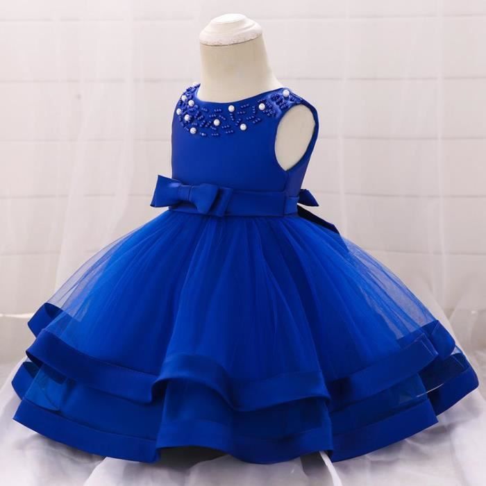 SoLu DAY8 Robe Princesse Fille Sans Manches Chic Élégante – Baptême, Anniversaire, Soirée 3-12 Ans