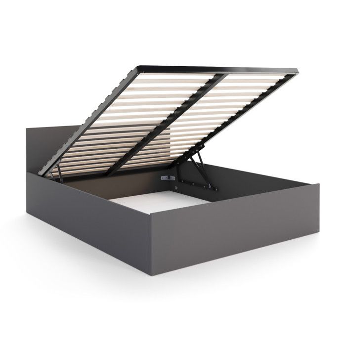Lit coffre Panama 140x190 - Sommier inclus Gris Lit coffre Panama 140x190 - Sommier inclus Gris