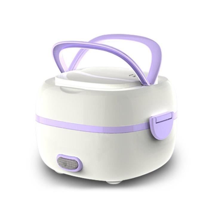 violet BIYI Boîte à lunch électrique multifonction Mini cuiseur à riz portable Chauffage des aliments pour cuiseurs à vapeur Conservation de la chaleur Boîte à lunch EU Plug 