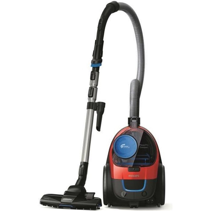 PHILIPS FC9330/09 Aspirateur traîneau sans sac PowerPro Compact - 900W - 76 dB - Filtre Anti-allergi