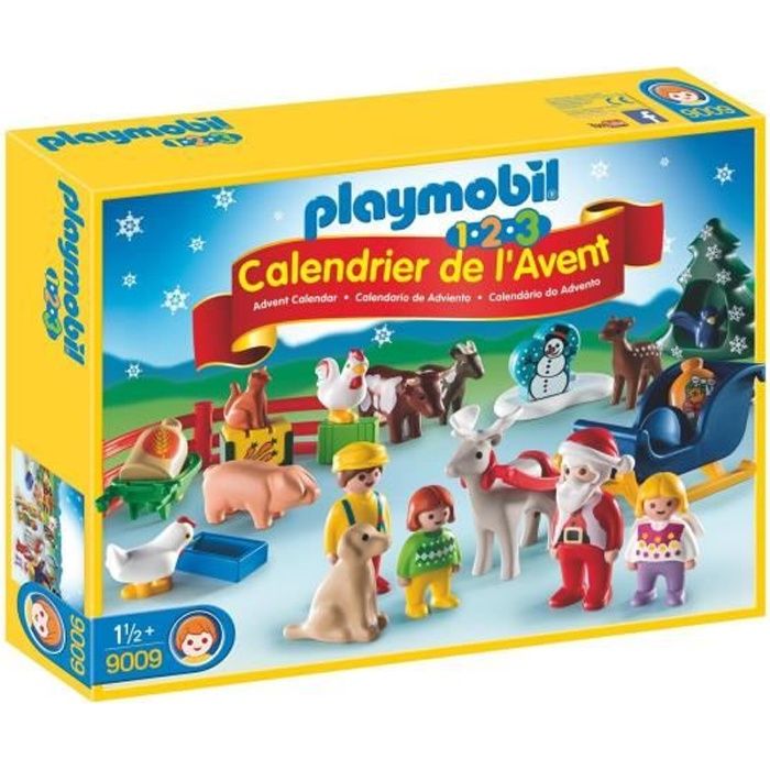 Calendrier de l'Avent PLAYMOBIL 1.2.3 Père Noël et animaux de la ferme -  Cdiscount Jeux - Jouets