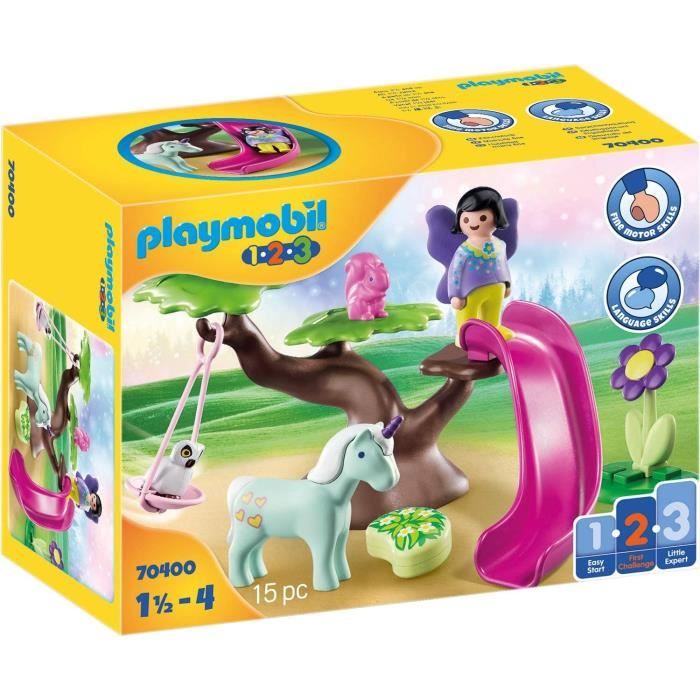 PLAYMOBIL - 70400 - PLAYMOBIL 1.2.3 - Aire de jeux enchantée