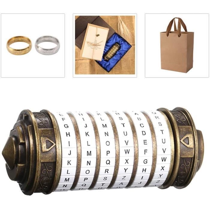 Mini Serrure Cryptex Femme Cadeau Rétro de Saint Valentin Romantique pour Homme Festnight Da Vinci Code avec Le Seigneur des Anneaux 