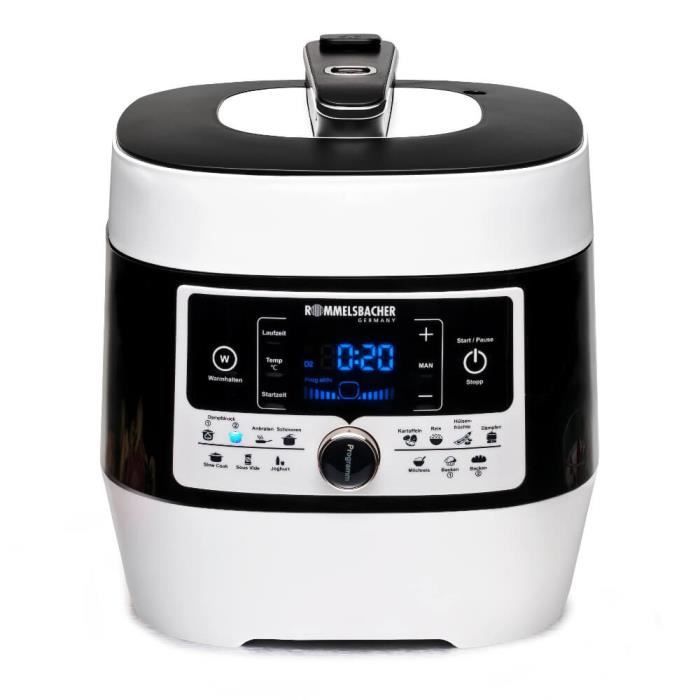 Robot cuiseur Rommelsbacher MD 1000 - 4L - Noir/Blanc - 14 programmes - LCD numérique - 1000W - Rommelsbacher