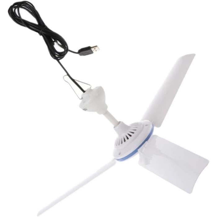 Ventilateur De Plafond Solaire Portable - Avec Panneau Solaire 6V, Réglage Continu, Crochet Inclus | Pour Tente, Camping-car, Chambre