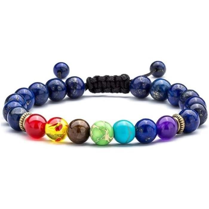 Bracelet Perles Améthyste Naturelle 6 Mm - Coulissant - Homme/Femme