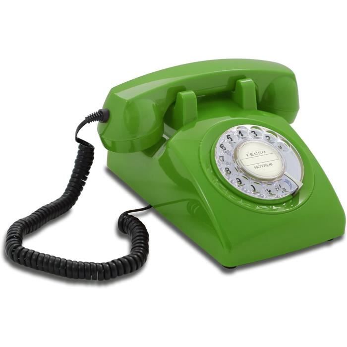 Opis 60S Cable: Téléphone Fixe Vintage Filaire Avec Cadran Rotatif ...