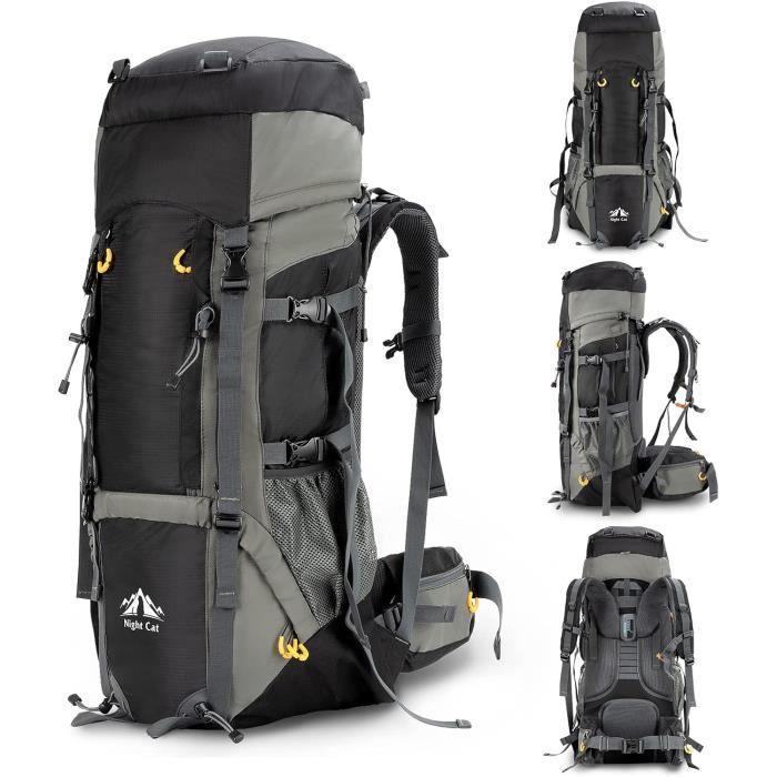Sac à Dos Rando Night Cat 70L/90L - Imperméable, Confortable Pour Trekking, Camping Et Voyage