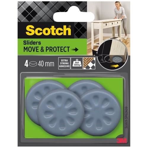 Patin glisseur adhésif rond Scotch ø40 mm x 1 mm