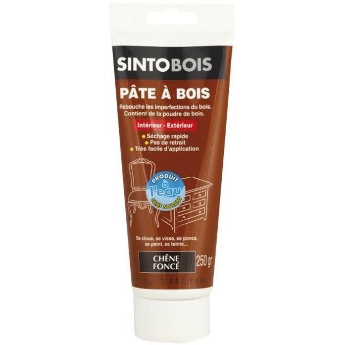 Sinto Pâte à bois - SINTOBOIS - Chêne foncé - Tube 250g - Réparation bois