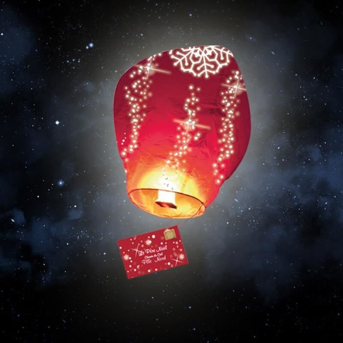 Lanterne Volante Lettre Pere Noel Lanterne Lettre Au Pere Noel 60 X 105 Cm Rouge Cdiscount Maison