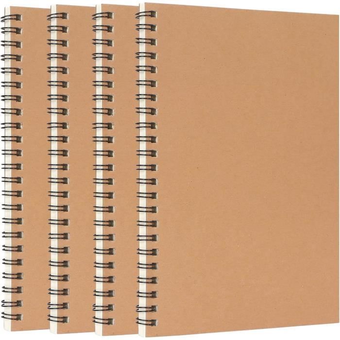 Simpolor A5 Spiral Notebook 4 Pack Kraft Cover Ligné Journaux Cahiers 7