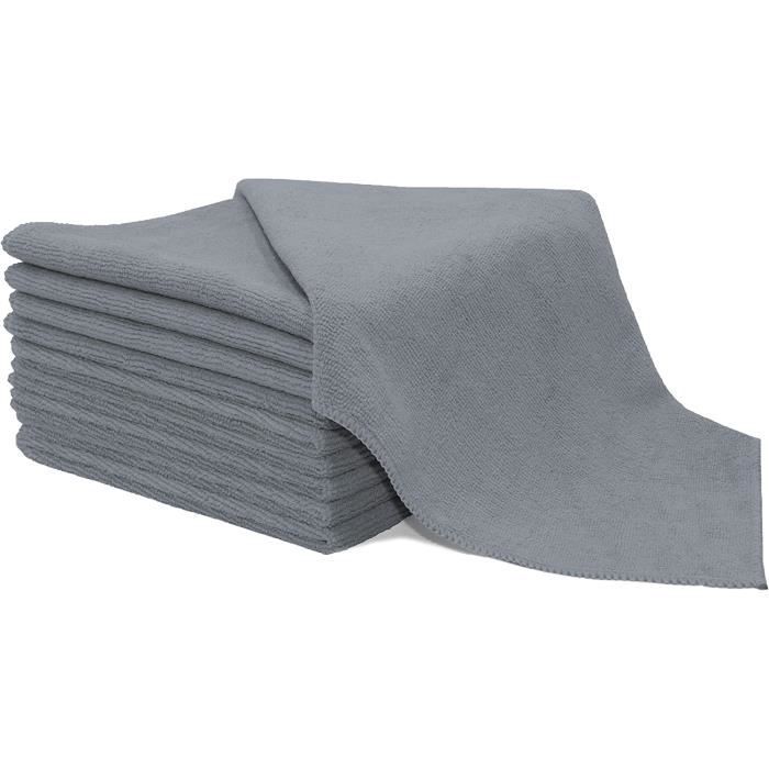 10 Chiffons De Flanelle Coton 25x25 Cm - Blanc, Bord Coloré, Lavable 95°C