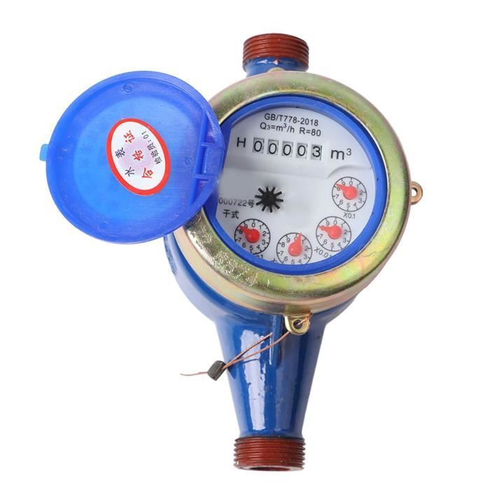 Compteur D'eau Froid Mécanique 15mm 1/2 - Débit 1.5m3/h - Cuivre Haute Qualité - Pour Usage Domestique Et Jardin - Facile à Installer
