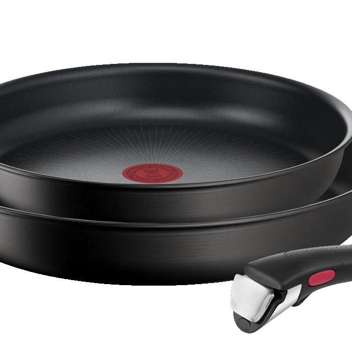 Batterie de cuisine Tefal Cook Eat Lot 2 poeles 24/28 cm Inox B922S204