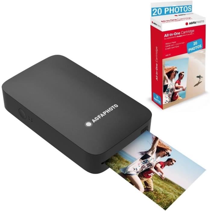 AGFA Photo Realipix Mini P Drucker - Bluetooth Fotodrucker 5,3x8,6 Cm Mit 30 Fotos