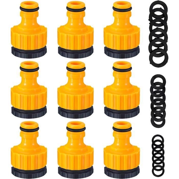 Adaptateurs De Robinet Jardin 2-en-1, Filetage 1/2" Et 3/4", Lot De 3 - Raccord Universel Pour Tuyau D'arrosage - 9