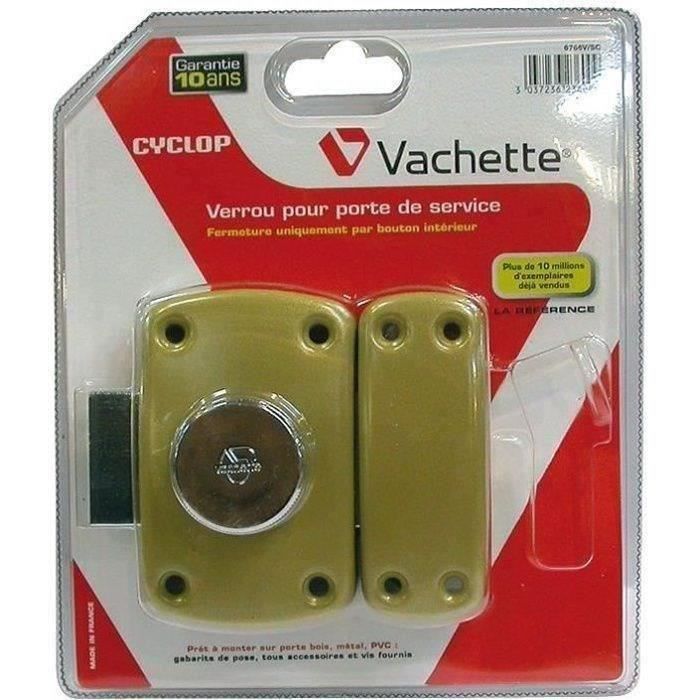 Verrou automatique à bouton Cyclop VACHETTE - Nickelé - Sans cylindre - Encastrée