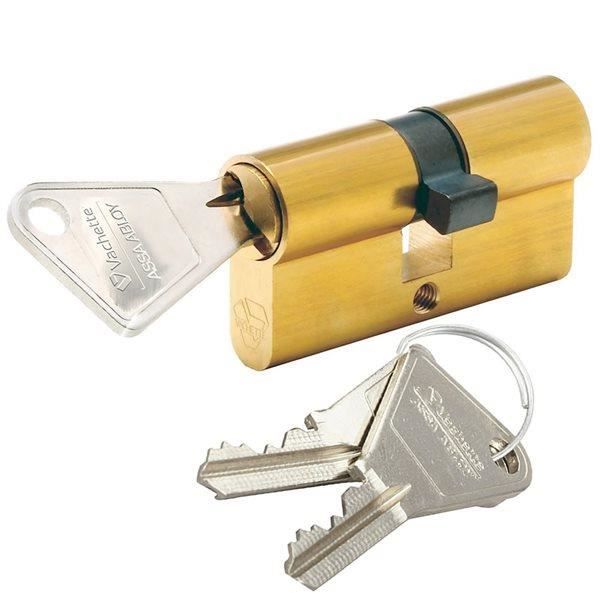 Cylindre de serrure de porte - VACHETTE - V5 - 40+40 mm - 2 entrées - Niveau de sécurité 6