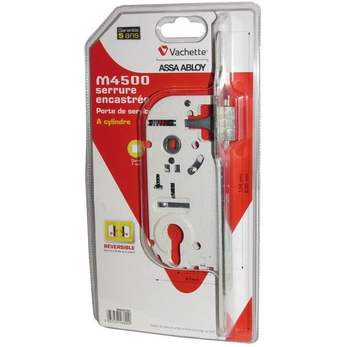 Serrure à encastrer de sûreté - sans cylindre - réversible - axe 40 mm