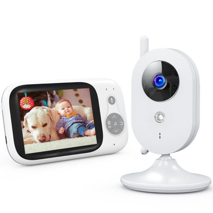 Powerextra Caméra Surveillance Bébé 3.5 Pouces 2.4GHZ Moniteur Bébé sans Fi 