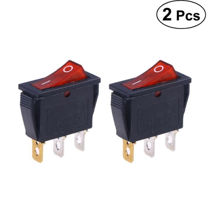 YINETTECH Lot De 2 Interrupteurs à Bascule Robuste En Laiton – 6A 120V – Précâblé 2 Fils Pour Voiture, Camion, Bateau Et Marine