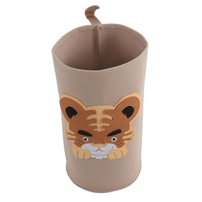 Panier à Linge Ours En Fourrure Synthétique - Les Petites - Ø26cm - Design Mignon - Intérieur Plastique - Max 10kg