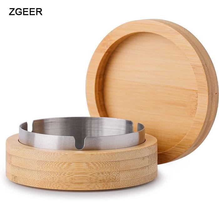 Cendrier Béton Avec Couvercle 11x10cm - Anti-odeur Coupe-vent Intérieur/Extérieur