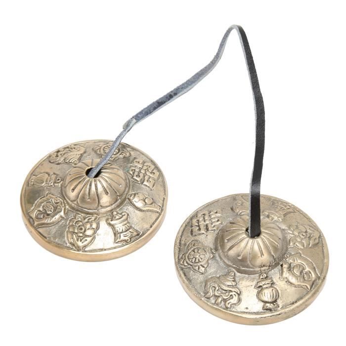 Cymbales Tibétaines Tingsha En Laiton - Cloches De Méditation - 6,8cm - Pour Yoga, Thérapie Sonore, Décoration - 3