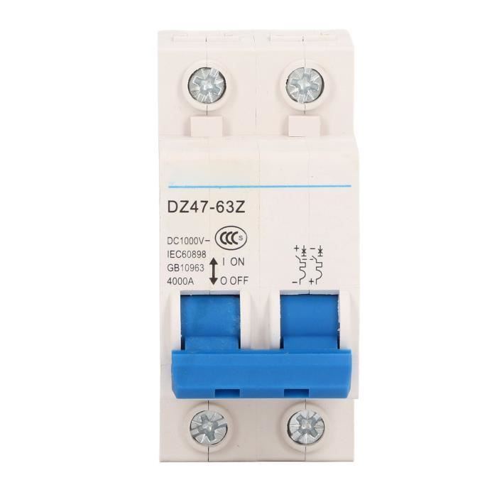 Disjoncteur DC 25A 1000V Pour Panneaux Solaires - Protection Surcharge | Montage Rail DIN