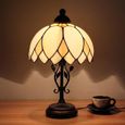 10 pouces blanc créatif Pastoral Minimaliste Tiffany Lampe de Table Style Lampe de chevet Lampe de bureau Lampe de salon Bar[367]-1