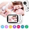 FLOUREON Écoute-bébé Numérique 3.2" Sans Fil 2.4 GHz LCD Sécurité Caméra Vision Nocturne EU-1