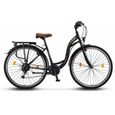 Licorne Bike Stella Premium City Bike 24,26 et 28 pouces – Vélo hollandais, Garçon [Noir, 28]-1