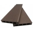 Lame terrasse bois composite alvéolaire Prima - L: 220 cm - l: 12 cm - E: 19 mm - Chocolat-1