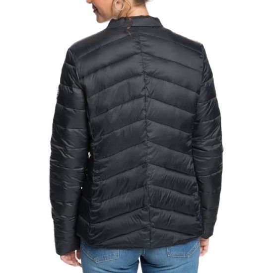 Roxy Doudoune Legere Capuche Femme Doudoune Fine Noire Capuche