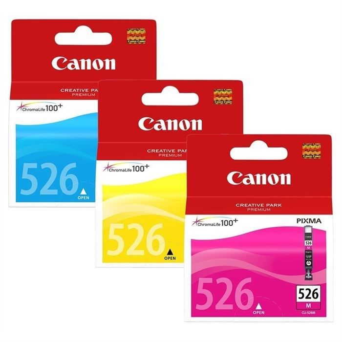 Canon Original Tintenpatronen CLI-526 – Cyan, Magenta, Gelb | 3er Pack Für PIXMA IP, MG, MX & IX Modelle