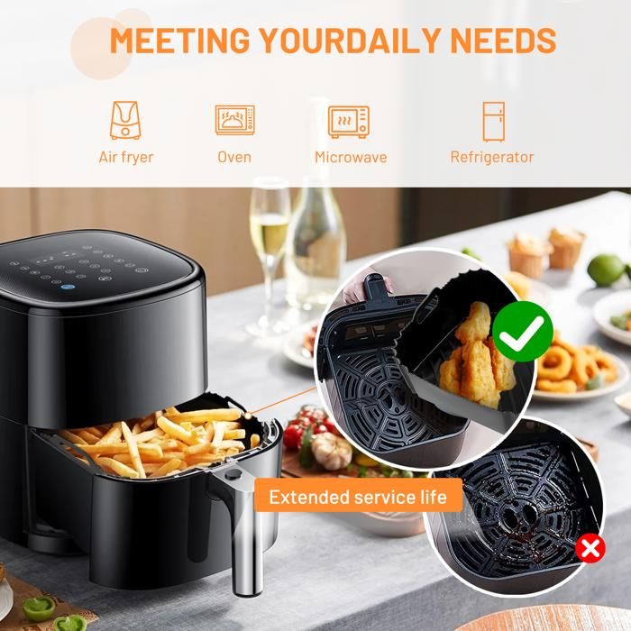 Lot De 2 Moules Silicone Pour Air Fryer Philips 3000 4,1L (HD9252/HD9255/HD9200) - Accessoires Anti-Adhésifs, Résistants à 230°C, Faciles à Nettoyer