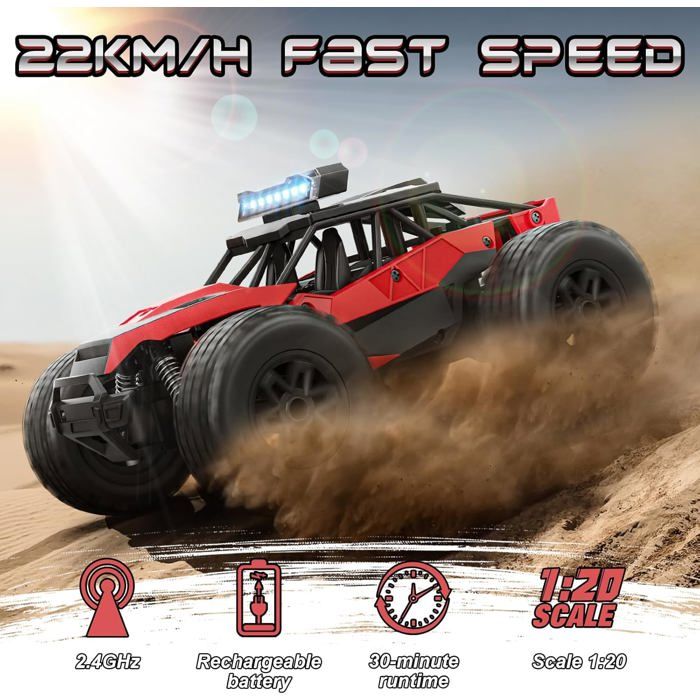 Voiture Télécommandée Jeep Rose Pour Filles 6-12 Ans - RC Tout Terrain Avec Phares LED, Autocollants Diamant, Cadeau Idéal