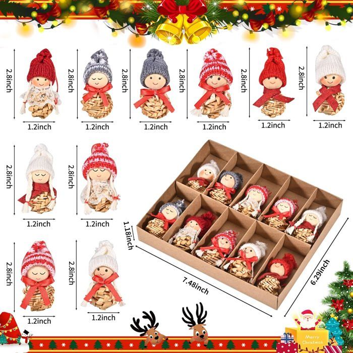 Boule De Noël - Noel Bois 100Pcs Corde Arbre Ornements Coeur Étoiles