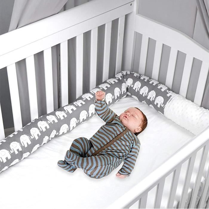Tour de lit Minky à pois pour bébé - Coussin latéral avec