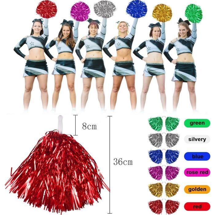 12 PCS Pompom Girl Cheerleading Pompons Multicolores Pompons de