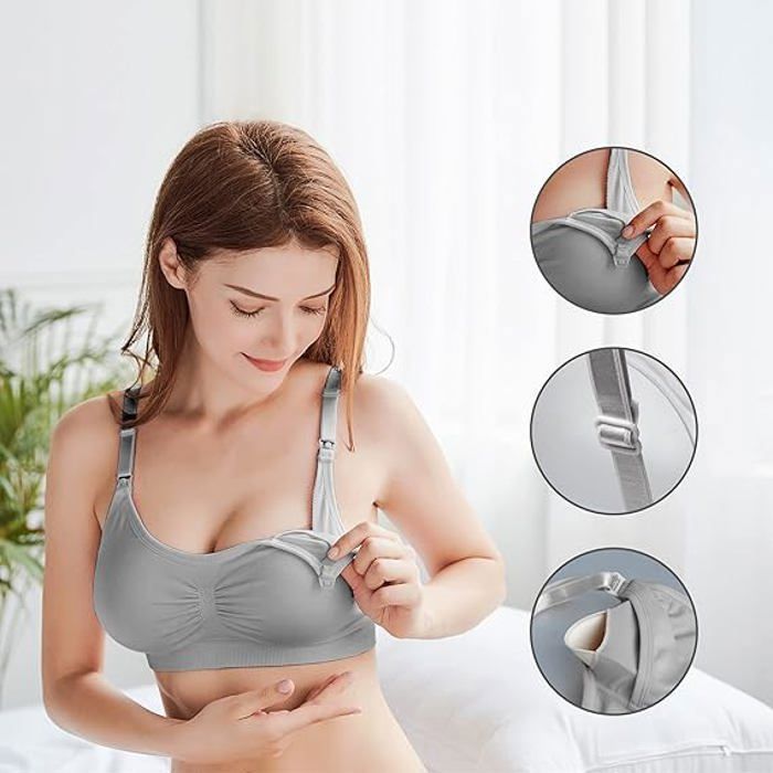 ZUMIY Soutien-Gorge Allaitement Maternité - Sans Armature Ultra Confort Pour Grossesse Et Nuit