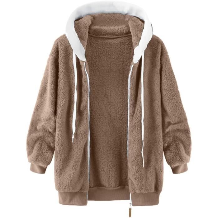 Pull Polaire Femme 1/4 Zip - Chaud, Sans Capuche, Poches, Manches Longues - Pour Automne/hiver